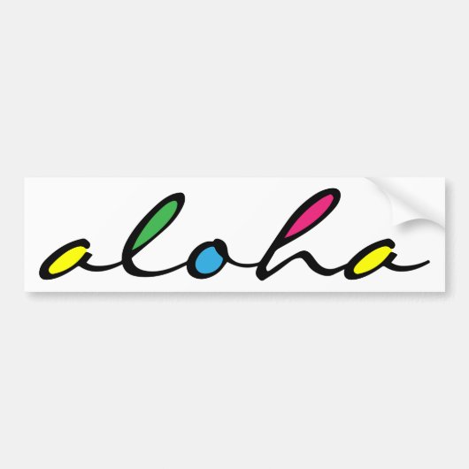 ALOHA farbig Autoaufkleber (Vorne)