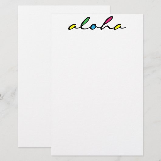 ALOHA farbig Briefpapier (Vorne/Hinten)