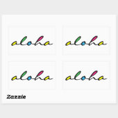 ALOHA farbig Rechteckiger Aufkleber (Blatt)