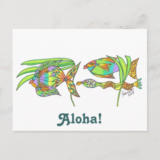 Aloha Fish Postkarte (Vorderseite)