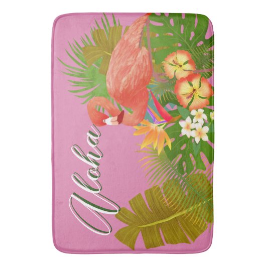 Aloha Flamingo  Badematte (Vorderseite Vertikal)