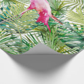 Aloha Flamingo Bird Animal in Dschungel Geschenkpapier (Ecke)
