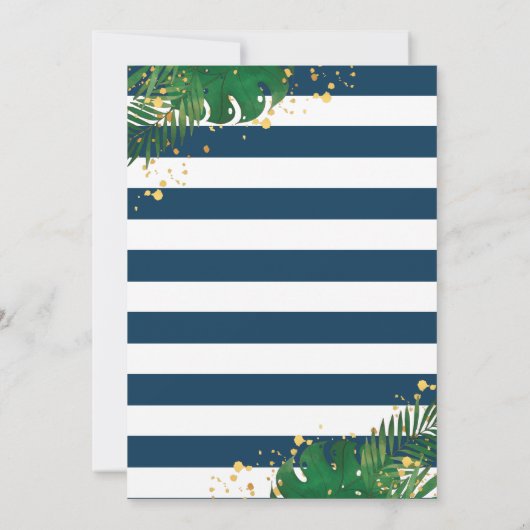 Aloha Flamingo Blue Gold Tropical Birthday Dankeskarte (Rückseite)