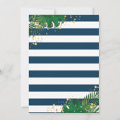 Aloha Flamingo Blue Gold Tropical Luau Birthday Einladung (Rückseite)