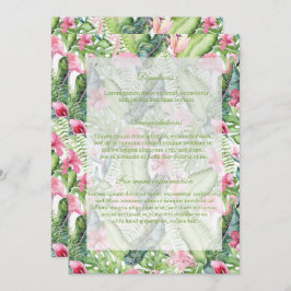 Aloha Flamingo Tropical Beach Wedding Einladung