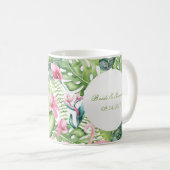 Aloha Flamingo Tropical Beach Wedding Kaffeetasse (VorderseiteRechts)