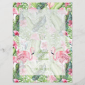 Aloha Flamingo Tropical Beach Wedding Menükarte (Rückseite)