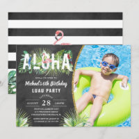Aloha Flamingo Tropical Birds Luau Birthday Foto