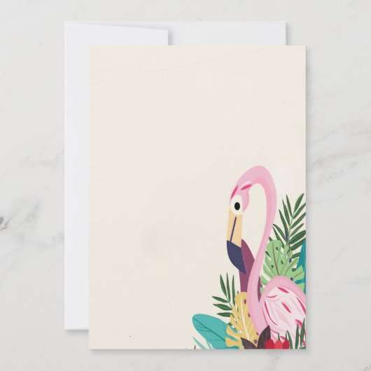 Aloha Flamingo Tropical Einladung (Rückseite)
