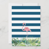 Aloha Flamingo Tropical Navy Blue Luau Birthday Einladung (Rückseite)