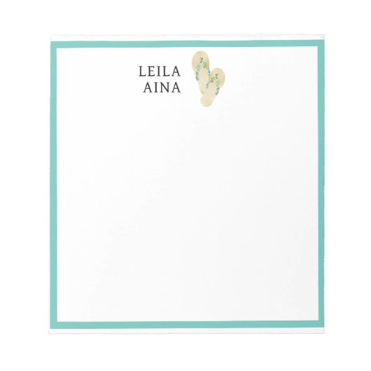 Aloha Flip-Flops Notizblock (Vorderseite)