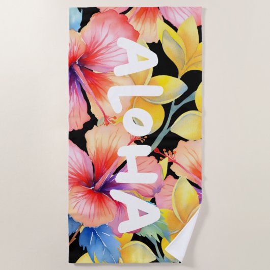 Aloha Floral Beach Towel v2 Strandtuch (Vorderseite)