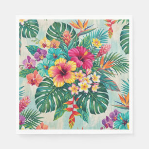 Aloha Floral Bloom Tropische Serviette