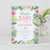 Aloha Floral Einladung (Stehend Vorderseite)