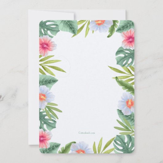 Aloha Floral Einladung (Rückseite)