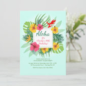 Aloha Floral Einladung (Stehend Vorderseite)