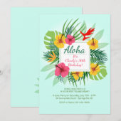 Aloha Floral Einladung (Vorne/Hinten)