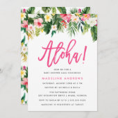 Aloha Floral | Einladung zur Tropical Baby Shower (Vorne/Hinten)