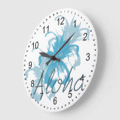 Aloha Floral Große Wanduhr (Winkel)
