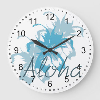 Aloha Floral Große Wanduhr
