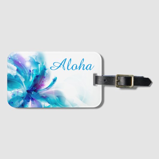 Aloha Floral Luggage Tag Gepäckanhänger (Vorderseite (Horizontal))