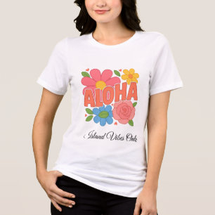 Aloha Florales Tropisches Blumen-Design Süß Hawa Tri-Blend Shirt