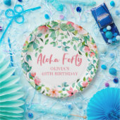 Aloha Forty Tropical Luau Birthday Pappteller (Party)