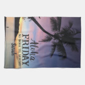 Aloha Freitag Hallo Weekend Hawaii Palm Sunset Küchentuch (Horizontal)