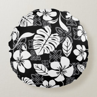 ALOHA FREITAG-MUSTER IN SCHWARZ RUNDES KISSEN