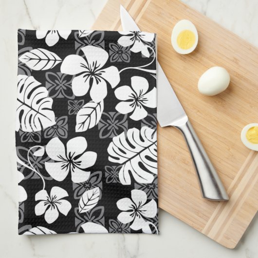 ALOHA FREITAG (SCHWARZ & GRAU) GESCHIRRTUCH (Viertel Falte)