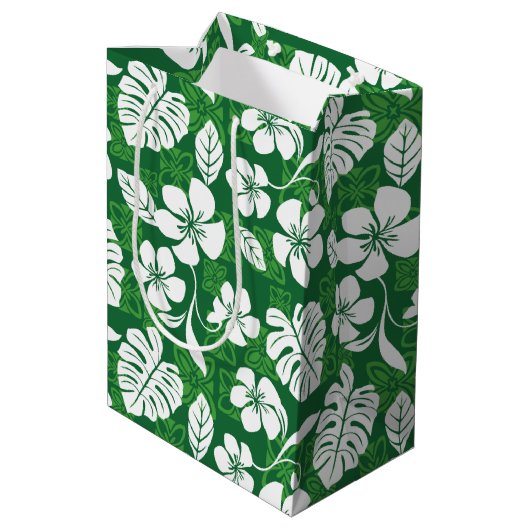 ALOHA FRIDAY (GRÜNE) MITTLERE GESCHENKTÜTE (Rückseite Schrägansicht)