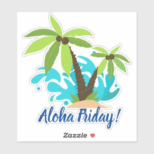 Aloha Friday Palm Tree Aufkleber (Blatt)