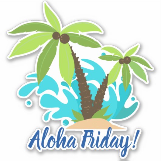 Aloha Friday Palm Tree Aufkleber (Vorderseite)