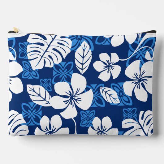 ALOHA FRIDAY PATTERN IN BLAU ZUBEHÖRTASCHE (Vorderseite)