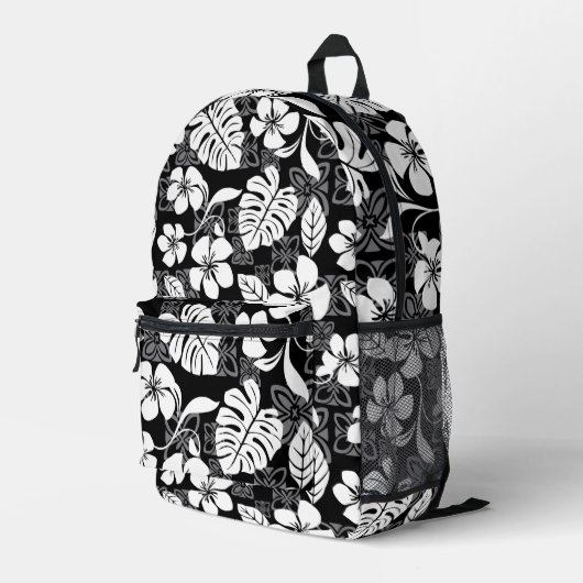 ALOHA FRIDAY PATTERN IN SCHWARZ BEDRUCKTER RUCKSACK (Rückseitige Ecke Rechts)