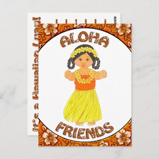 Aloha Friends Einladung Postkarte (Vorne/Hinten)