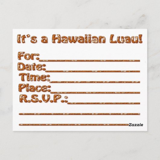 Aloha Friends Einladung Postkarte (Rückseite)