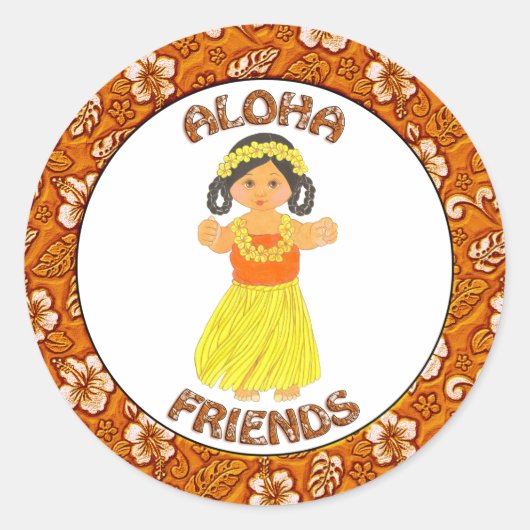 Aloha Friends ~ Hawaii ~ Hawaiian Girl Stickers (Vorderseite)