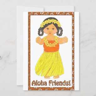 Aloha Friends Hawaiian Luau Invite Save The Date