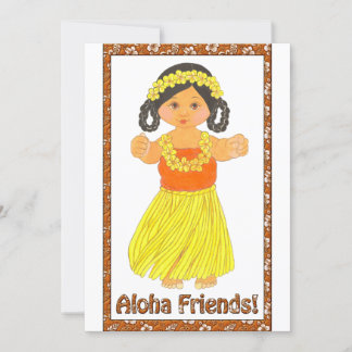 Aloha Friends Hawaiian Luau Invite Save The Date