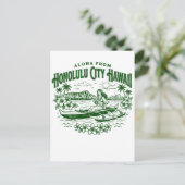 Aloha From Honolulu City Hawaii Postkarte (Stehend Vorderseite)