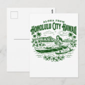 Aloha From Honolulu City Hawaii Postkarte (Vorne/Hinten)