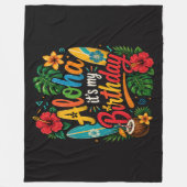 Aloha Geburtstag Hibiskus Hawaii Fleecedecke (Vorderseite)