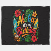 Aloha Geburtstag Hibiskus Hawaii Fleecedecke (Vorderseite (Horizontal))