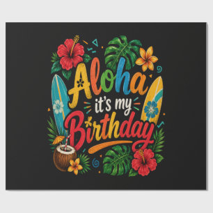 Aloha Geburtstag Hibiskus Hawaii Geschenkpapier