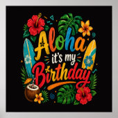 Aloha Geburtstag Hibiskus Hawaii Poster (Vorne)
