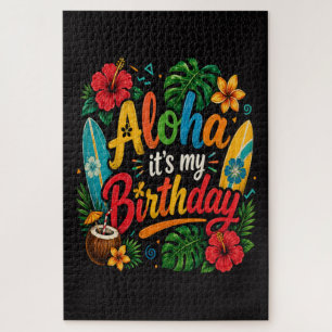 Aloha Geburtstag Hibiskus Hawaii Puzzle