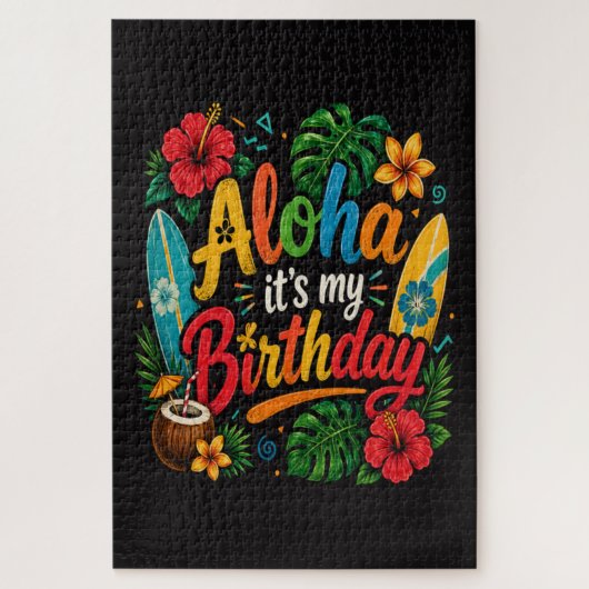 Aloha Geburtstag Hibiskus Hawaii Puzzle (Vertikal)