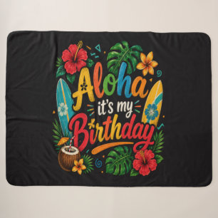 Aloha Geburtstag Hibiskus Hawaii Sherpadecke