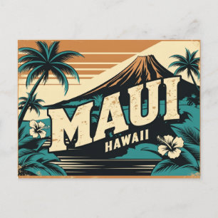 Aloha Gestern Vintag & Retro von Maui, Hawaii Postkarte